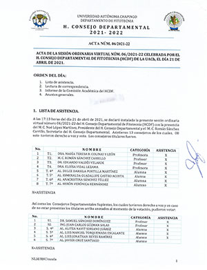 Acta de Consejo 6