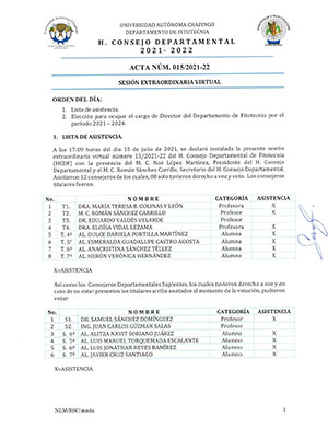 Acta de Consejo 15