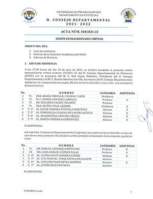 Acta de Consejo 18