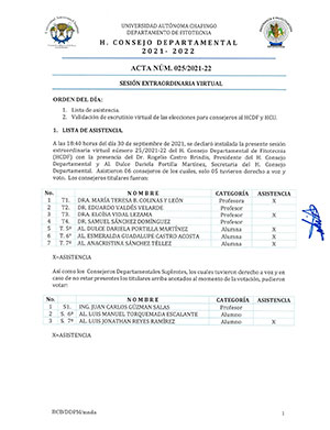 Acta de Consejo 25